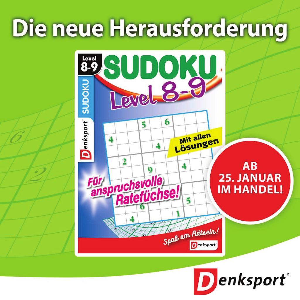 NEUEINFÜHRUNG Sudoku Level 8-9 (Copypreis 3,00 ) Ausgabe 01/