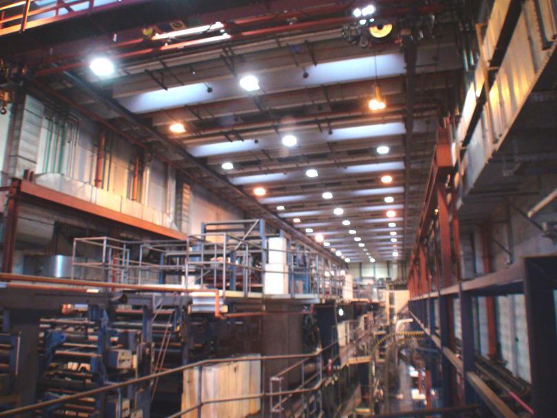 Beleuchtung Produktionshalle Austausch Beleuchtung (HQL, NAV) in einer Druckerhalle gegen