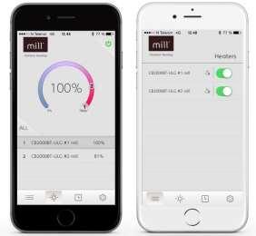 Bluetooth Funktion - Nutzung der App: Die App zur Verwendung der Bluetooth-Steuerung finden Sie im Google App Store sowie im Apple itunes Store unter der Bezeichnung Mill Outdoor Heating Die App