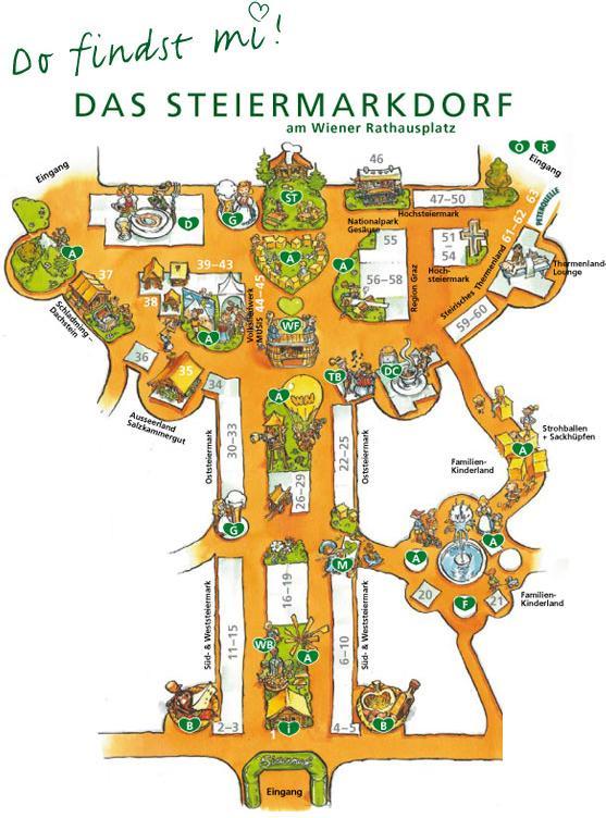 10. Vom ARGUS Bike Festival bis zum Wiener Sicherheitsfest 10.2.2. Steiermark-Dorf Die Steirische Tourismus GmbH hatte 2008 zum 12. Mal das Steiermark-Dorf am Wiener Rathausplatz errichtet.