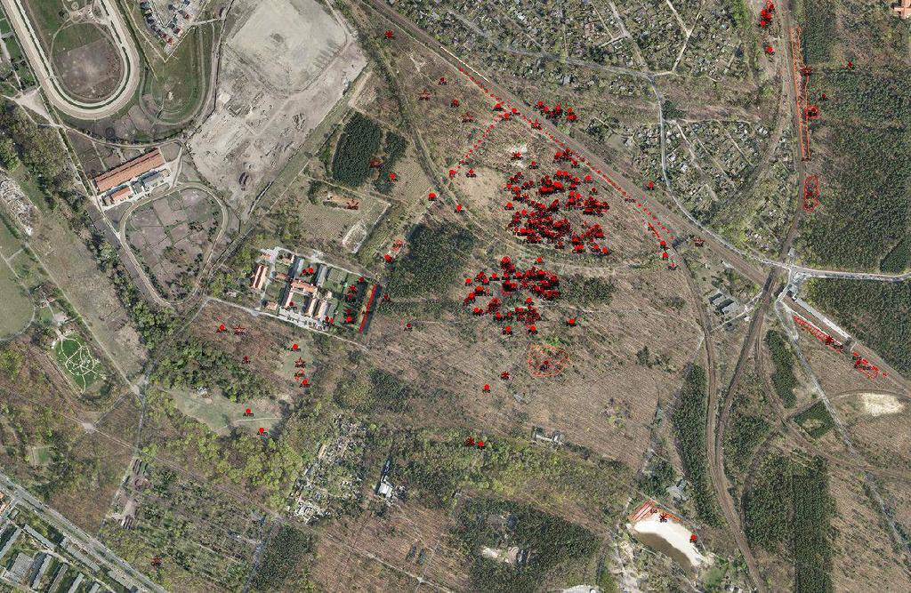 Wuhlheide Luftbild Nachweise von Zielarten des Florenschutzes Quelle: