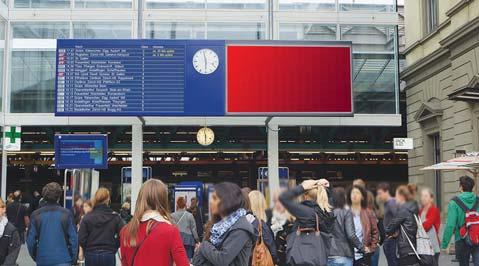 Formate Rail eboard Bahnhof SBB Winterthur Das Rail eboard gehört zu den grössten digitalen Werbeflächen in der Schweiz.