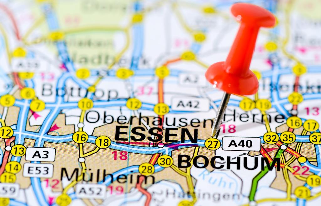 Fläche und Bevölkerung Die MEO-Region mit den Städten Essen, Mülheim an der Ruhr und Oberhausen hat eine Fläche von 379 km2 und 963.000 Einwohner. Die Bevölkerungsdichte liegt bei 2.