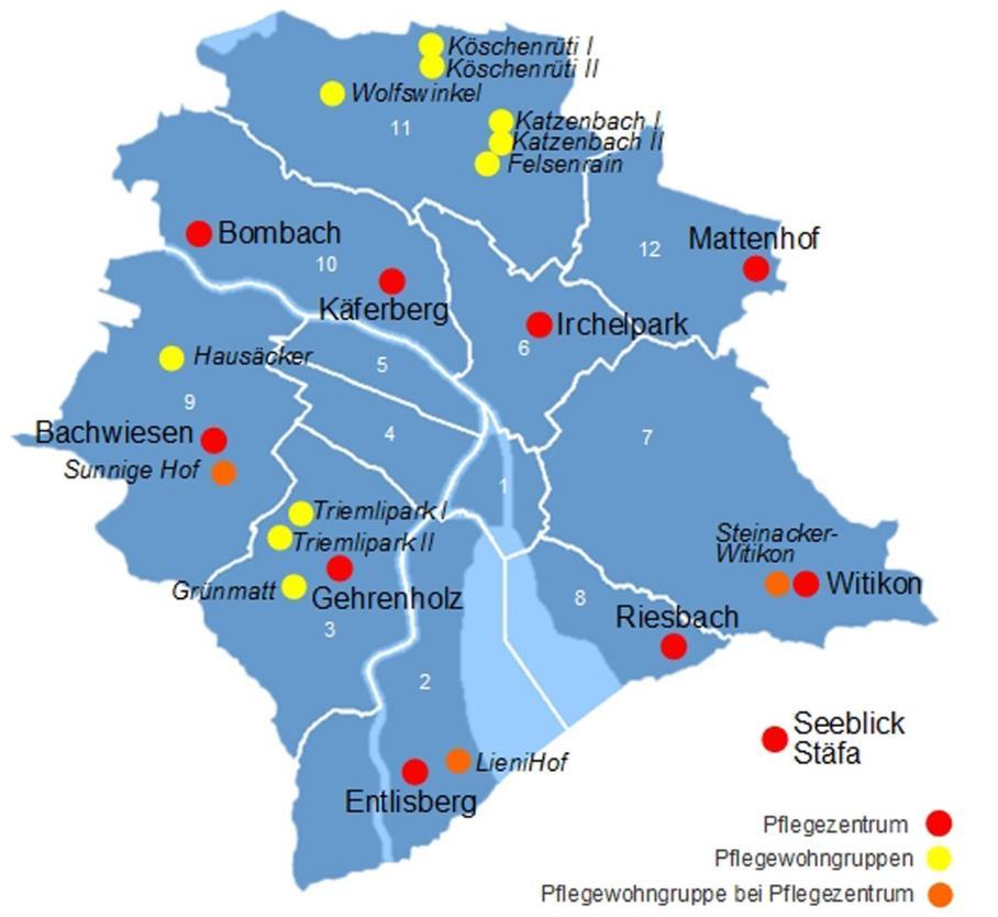 Die Pflegezentren der kurz vorgestellt 10 Pflegezentren mit insgesamt 1481 Betten 13