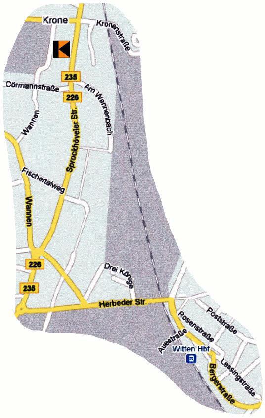 So findet ihr uns Ab Wittener Hbf mit dem Bus 320 in Richtung Bochum Ruhr-Universität bis zur Haltestelle Sprockhöveler Straße Ab Witten Hbf mit dem Bus 320 in