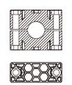 Rohrschellen Serie C (Schwere Baureihe) Tube clamps series C (Heavy series) DIN 0, Teil 2 DIN 0, Part 2 Einzelteile Components für Schellenhälften: Polypropylen RCPR ) 2) innen glatt RCPG Polyamid