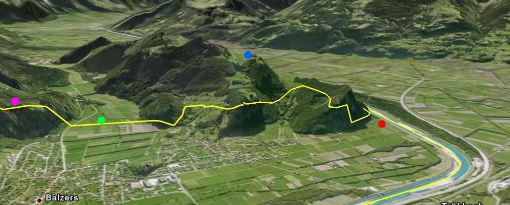 Windmessungen SGL Region Balzers Google Earth Ans Alp Lida Fläscher