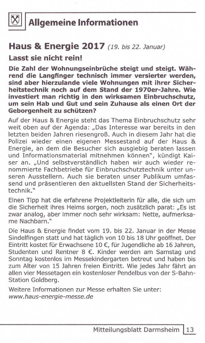Mitteilungsblatt Darmsheim