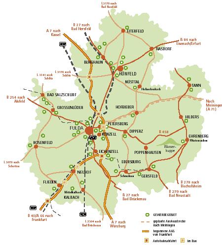 Standortvorteile: auch für Arbeitnehmer/innen 23 Städte und Gemeinden 26.000 Einwohner Stadt Fulda: 65.