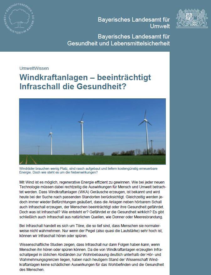 Bayerisches Landesamt für Umwelt: Schädlichen WKA-Infraschall gibt es für den Menschen nicht!