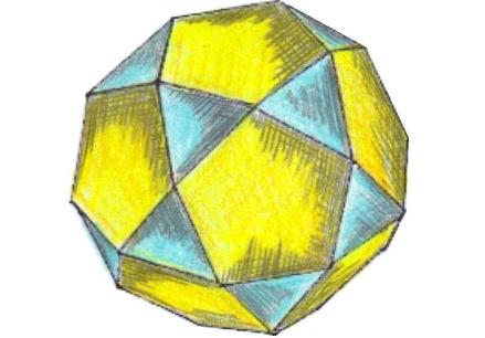 Damit ist das mit seinen 30 offenen Quadratflächen ausgedehnte Rhombenikosidodekaeder zum