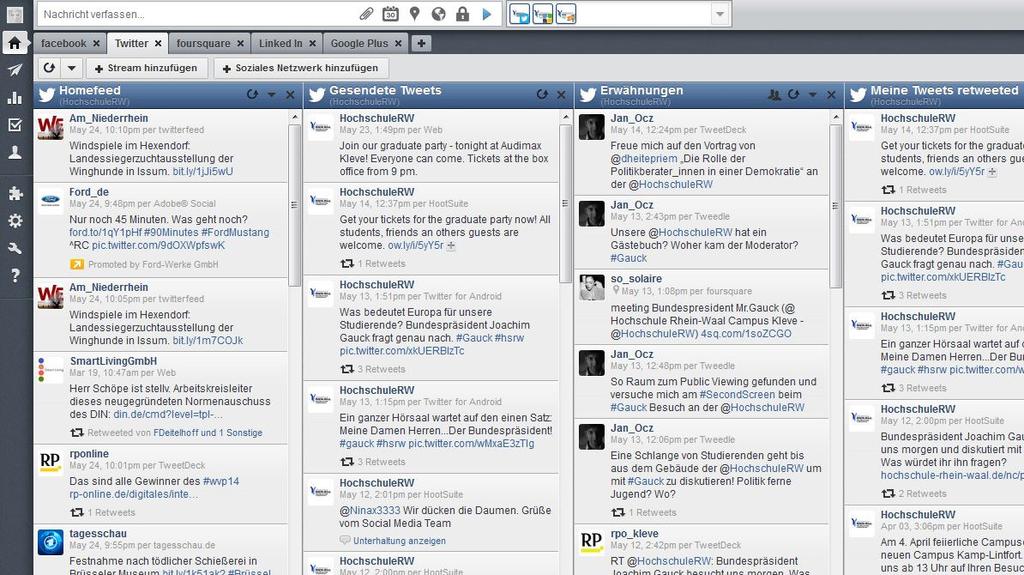 Monitoring & Analyse Dashboard Anwendungen GoogleAnalytics, Facebook, Twitter und