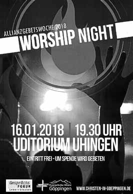 Januar Worship heißt auf Deutsch Anbetung. Mit moderner christlicher Musik möchte die Band Beyond the Music die Besucher in die Anbetung Gottes führen, von dem alles kommt und zu dem alles geht.