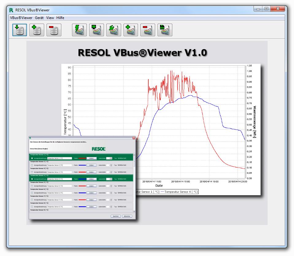 VBus Viewer Software zur Visualisierung von Regler- und Dataloggerdaten *11207312*
