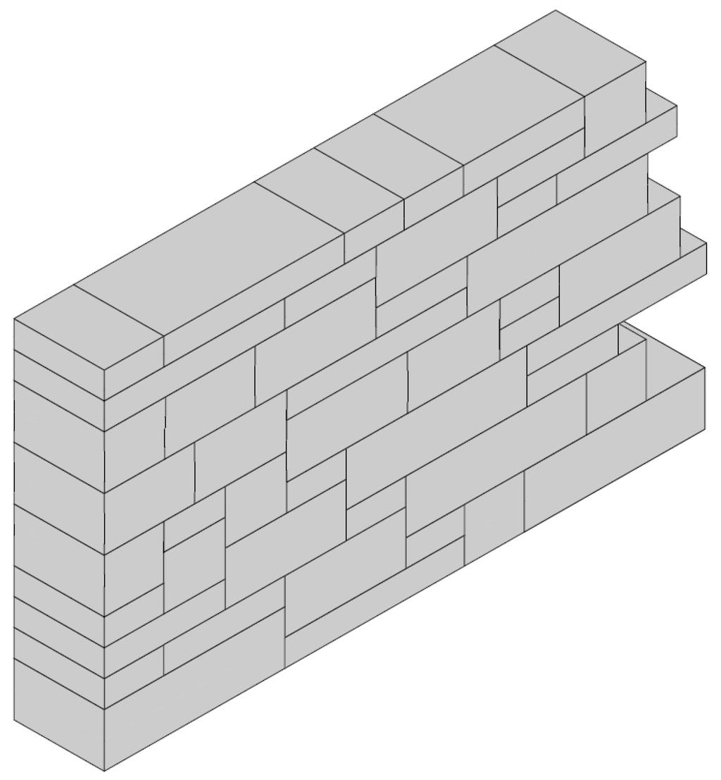 Beim Aufbau der Mauer ist darauf zu achten, dass immer eine Lage 7,5er Steine mit einer Lage 15er Steine verbaut wird.