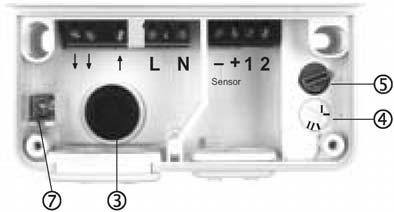3.2. Umsetzer Der Umsetzer ermöglicht die Ankopplung des Windwächters an den Motor-Steuerungs-Einsatz. Deckel des Anschlussgehäuses 1 nach Lösen beider Schrauben 2 entfernen.