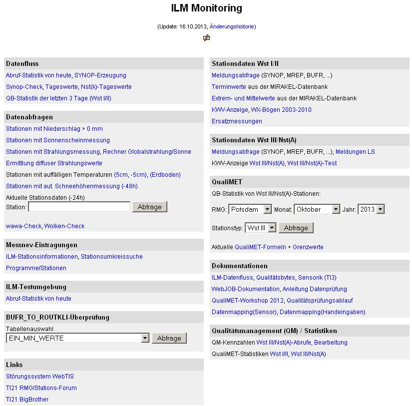 HW-BUFR ILM-Monitoring-Seite Die ILM-Monitoring-Seite ist unter folgendem Link erreichbar: http://oflxs325:8080/webilm/home.