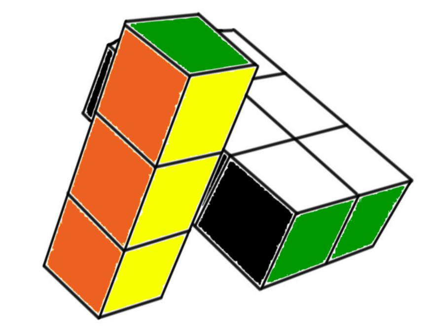 Aufgabe 1: Eine Rubiks Floppy besorgen Besorge dir eine Rubiks Floppy. Achte dabei auf das Farbschema weiß gegenüber gelb, rot gegenüber orange, blau gegenüber grün.