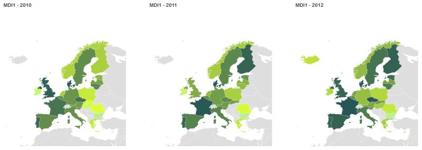 Entwicklung EU Existenz von Metadaten zu Geodatensätzen und Geodiensten (MDi1) MDi1 = (MDv1.1 + MDv1.2 + MDv1.3 + MDv1.