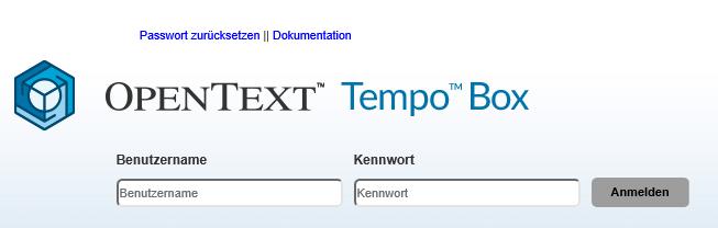 Zugriff über Web-Browser Die TempoBox kann über folgenden Link im Web-Browser