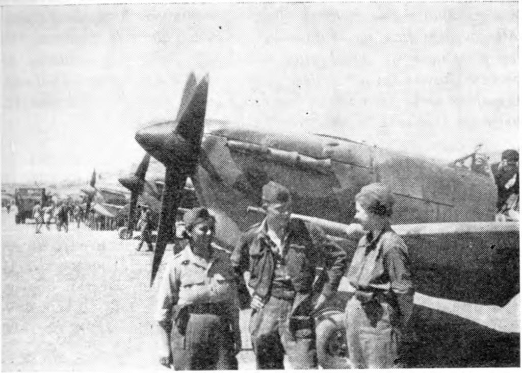 Prva lovska eskadrilja na letališču Vis leta 1944 V istem Zborniku, Tom V/34, stran 353, dok. 77, poročilo 11. dal matinske brigade štabu 26. divizije z dne 24.