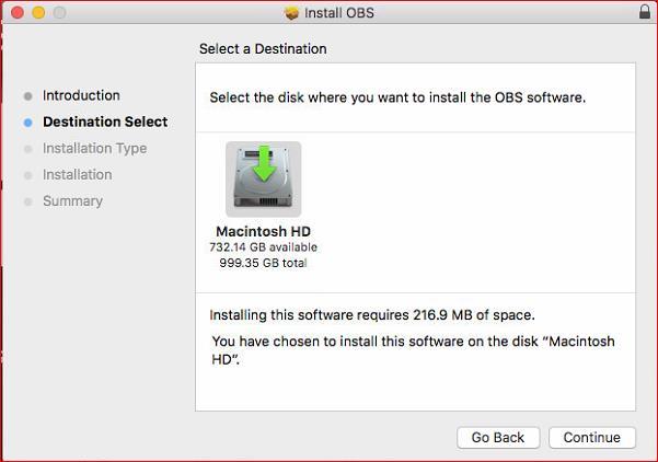 Schritt 3 Wähle Macintosh HD als Ziel, dann klicke auf