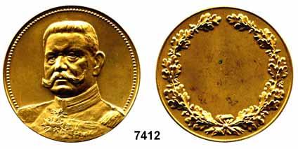 HINDENBURG IN NUMMIS Uniform 79 7412 Preismedaille, Bronze vergoldet. OERTEL (Hersteller Otto Oertel, Berlin).