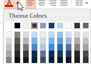 Ab Farbe 5 werden die Farben für Diagramme und Tabellen definiert (siehe auch Vorschau auf der linken Seite) Die