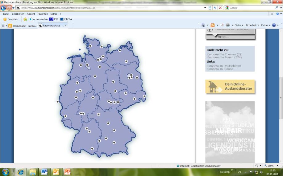 Informationen für Jugendliche und Einsteiger Eurodesk / Regionale Kontaktstellen JUGEND IN