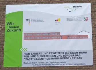 Durch den Einbau von Rampen sowie eines innenliegenden Aufzugs im Haus 3 wird das Stadtteilzentrum Hamm-Norden in Zukunft barrierefrei sein. Sämtliche Eingangstüren werden automatisch betrieben.