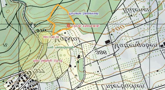 3.2 Ettingen Geissenriseli Gelbe Zonen sind kantonal definierte archäologische Schutzzonen Der Weg zum Geissenriseli heisst Heidenfelsweg, evt.