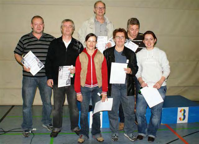 Foto zeigt von links: Andreas Grimm (der nicht für Wiesloch startete), Ulrich Strittmatter, Natascha Banauer, Dr. Gernot Eisele, Beate Eisenecker, Martin Günther, Beate Eisenecker und Erika Zirnsak.