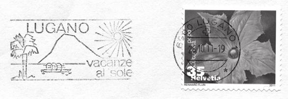 Abgelöste Briefmarken mit Flaggenstempeln