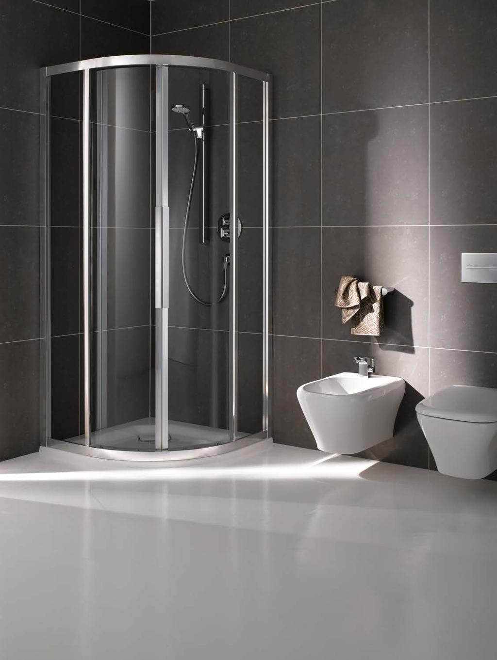 22 Viertelkreis-Dusche mit Schiebetüren Die unten abgebildeten Montagesituationen präsentieren Ihnen einen