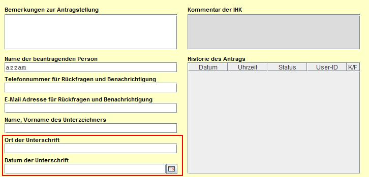 Abbildung 5 Laufzettel Nachdem Sie das Formular fertig ausgefüllt haben: 15. Klicken Sie in der Formularleiste im unteren Bereich des Fensters auf Vertrag anlegen ( ).