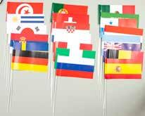 Weltmeister Polyester, 150 x 90 cm, wetterfest, 7,50 2912 WM Nationen Flaggenpicker Papier 2,5 x 4 cm an Holzpicker 32 Stück,