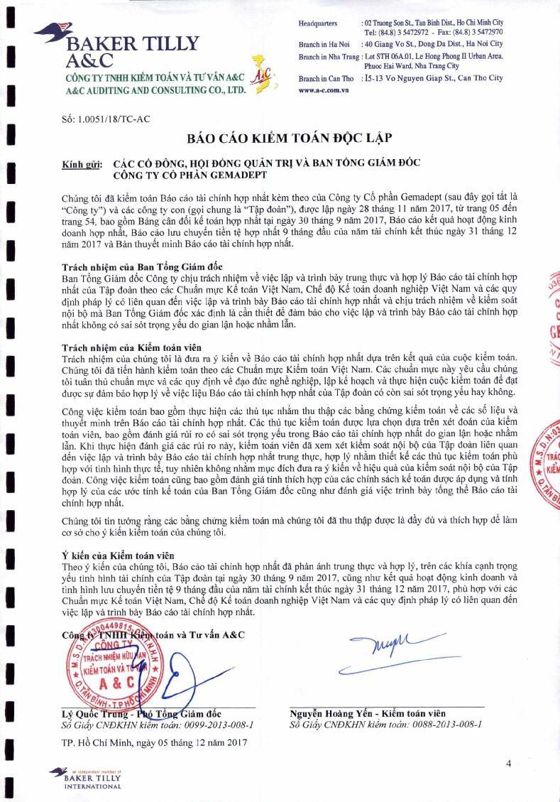 -45rḆAKER TILLY ASLC CONG TY INHII KIEM TOAN VA TU' VAN A&C A&C AUDITING AND CONSULTING CO., LTD. Headquarters : 02 Truong Son St, Tan Binh Dig., Ho Chi Minh City Tel: (84.8) 3 5472972 - Fax: (84.