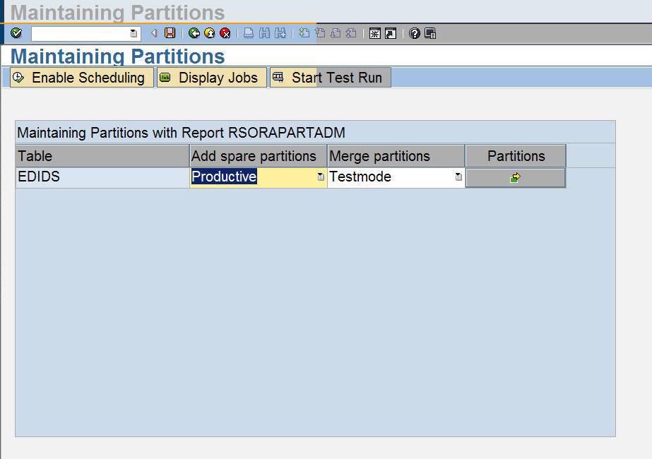 Beschreibung der SAP Partition Engine Teil 3 Der dritte Teil der Partition Engine sind zwei ABAP Programme, von denen das eine im Batch periodisch eingeplant wird und die Pflege der Partitionen