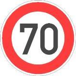Höchstgeschwindigkeit von 70 km/std anzeigt. Das STOP-Schild auf der Kreuzung aus Richtung Mückeln kommend wurde ersetzt durch das Verkehrszeichen 205 gemäß StVO und gebietet Vorfahrt gewähren!