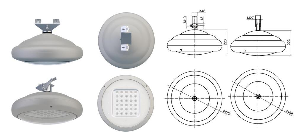 - Integrierte Konstantlichtstromregelung (CLOu) - Integrierter Überhitzungsschutz mittels Leistungsreduzierung - Integrierte Lebensdauerüberwachung des LED-Moduls Austauschbares LED-Modul -