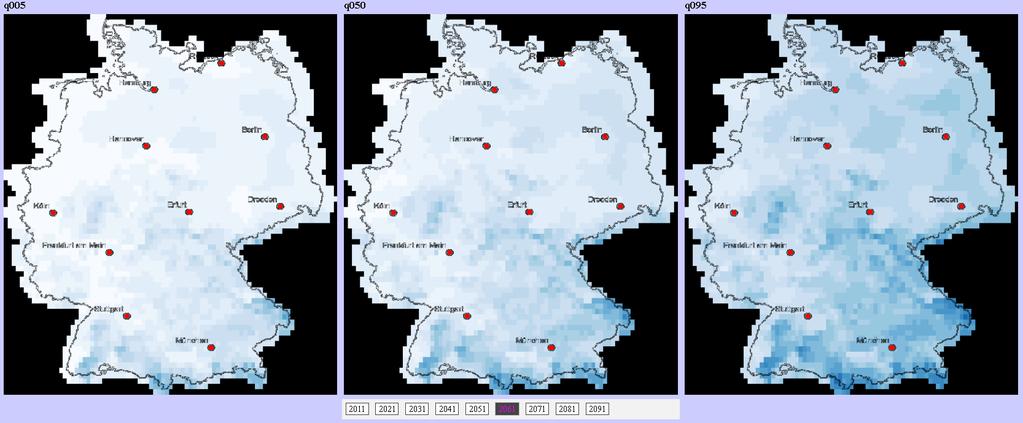 Mittlere Anzahl der Frosttage (Tagesminimum der Lufttemperatur < 0.