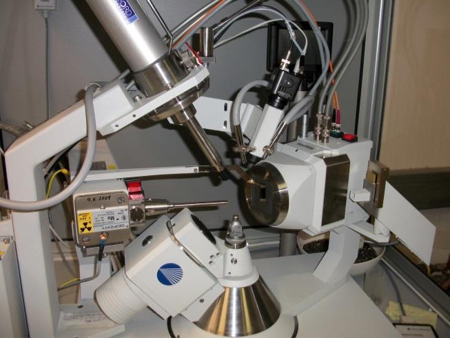 Strukturbestimmung (für Einkristalle) Detektor Optische Orientierung des Kristalls an einem Diffraktometer Suchen und Messung von einzelnen Reflexen Röhre Ermittlung einer Elementarzelle