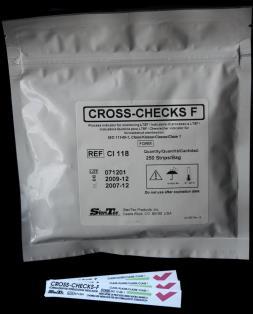 Cross-Checks F für Formaldehyd Chemischer Indikator zur Überwachung der Sterilisation mit Niedertemperatur-Dampf und Formaldehyd Best.-Nr.