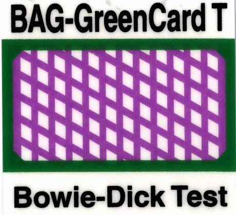 BAG-GreenCard T - Auswertung Unbehandelter Indikator: Testbedingungen erfüllt: Vollständige Verfärbung