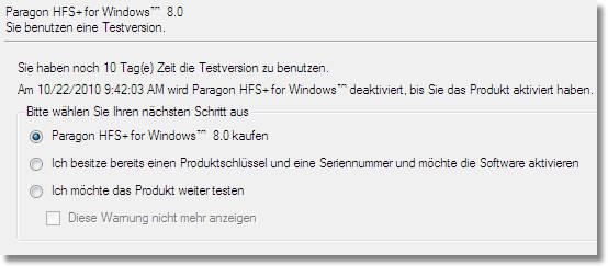 Paragon HFS+ for Windows 8.0 6 Anwenderhandbuch 2.