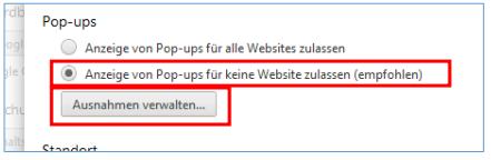 4 Im Bereich Datenschutz klicken Sie bitte auf die Schaltfläche Inhaltseinstellungen Überprüfen Sie dort zunächst ob JavaScript