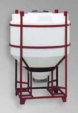 BEHÄLTERTECHNIK Container - für Schüttgüter Container, Typ TCC/P für Schüttgüter Zylindrischer Behälter in Stahlgestell mit Schraubdeckel aus Polypropylen PP Für Schüttgüter niedriger Dichte bis 40 C