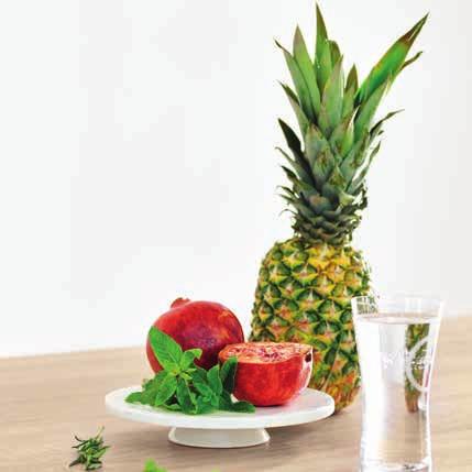 GRANATAPFEL- ROSMARIN 1 Granatapfel ¼ Ananas 1 Stängel Rosmarin 2 Stängel Minze der fruchtige Fitness-Drink Den Granatapfel halbieren. Eine Hälfte mit einer Zitruspresse auspressen.