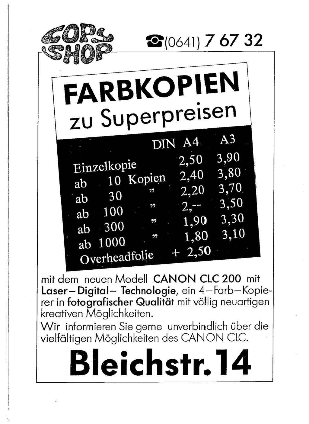 2,50 3,90 Einzelkopie 10 Kopien 2,40 3,80 ab 2,20 3,70_ 'ab 30 3,50 ab 100 99 3,30 1,90 ab 300 1,80 3,10 ab 1000 Overheadfolie + 2,50.