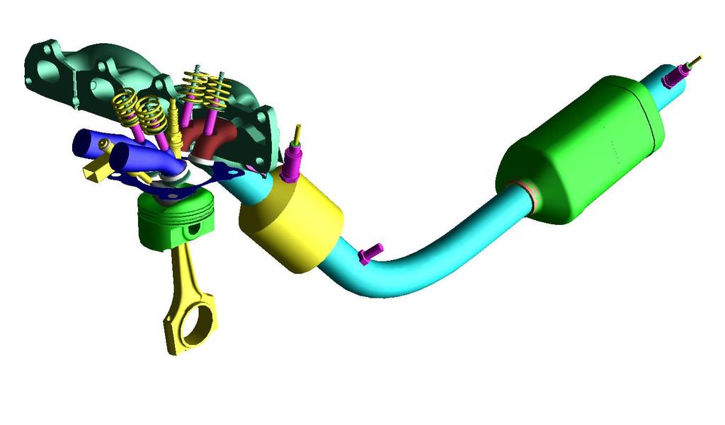 Abgasnachbehandlungssystem Speicherkatalysator für Stickoxidnachbehandlung im mageren Abgas Zweipunkt- Lambdasonde Temperatursensor